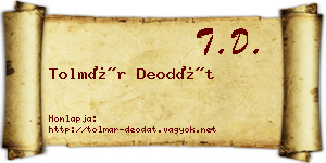 Tolmár Deodát névjegykártya